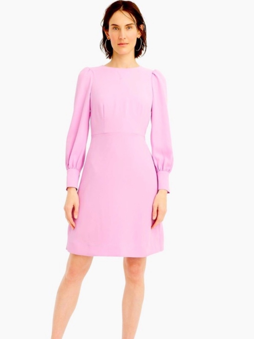 J. Crew Pink Purple Puff Long Sleeve in 365-Crepe. NWT